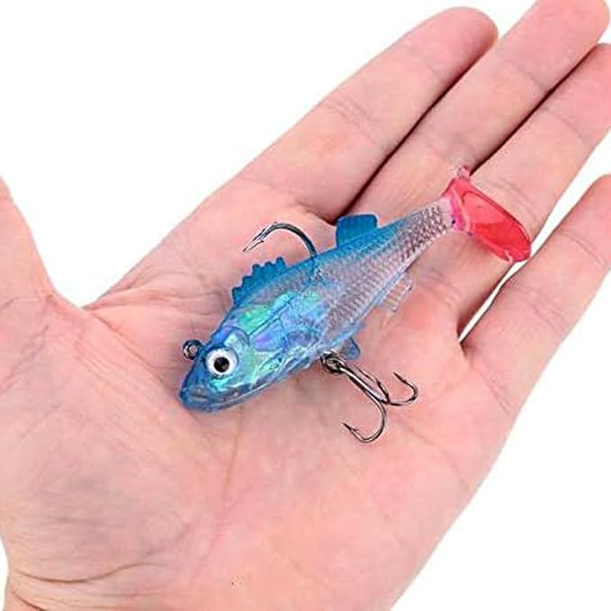 Buy  Fishing Lures Saltwater Silicone Soft Bait Artificial Baits Online | Buy Fishing Lures Saltwater Silicone Soft Bait Artificial Baits, Fishing Spoon Double Hook Pack of 4 Online