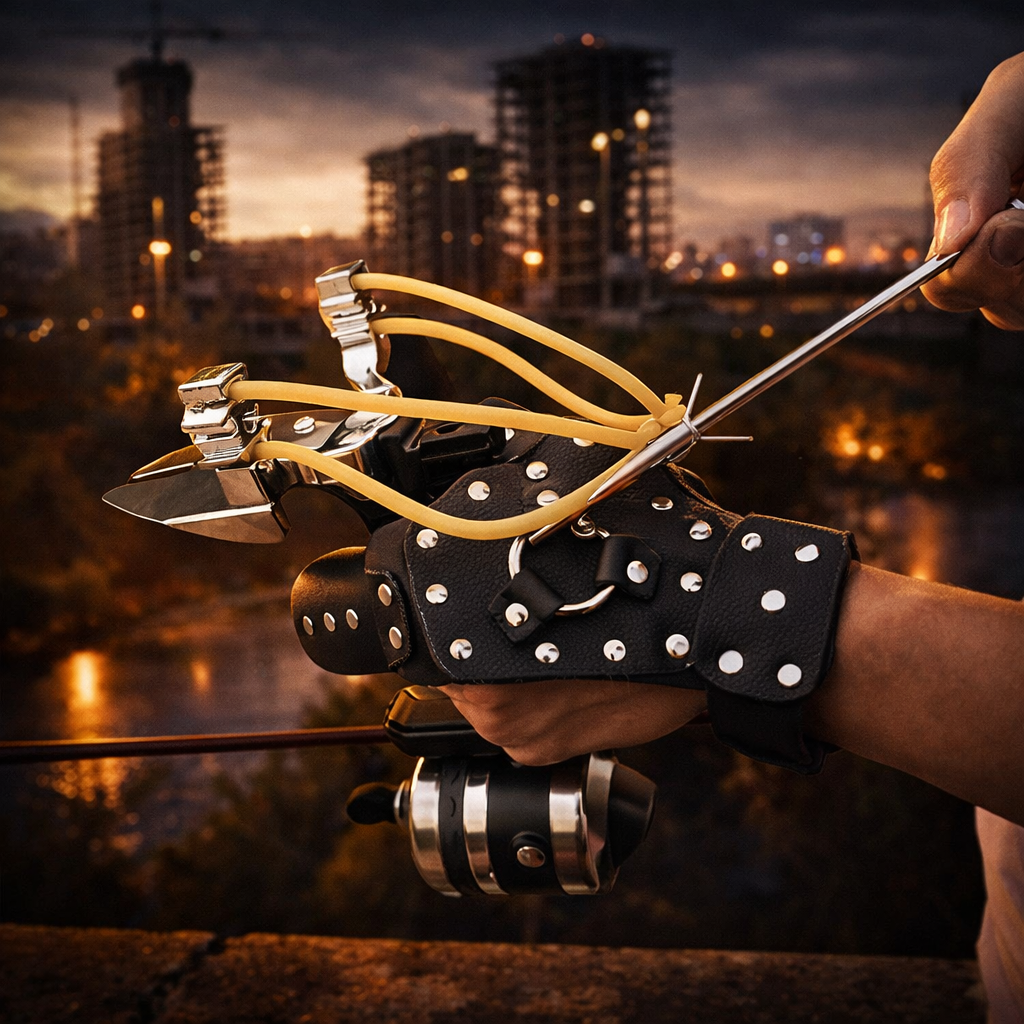 Buy Fishing Slingshot with Red & Metal Reel Online| Buy Fishing Sling Shot.